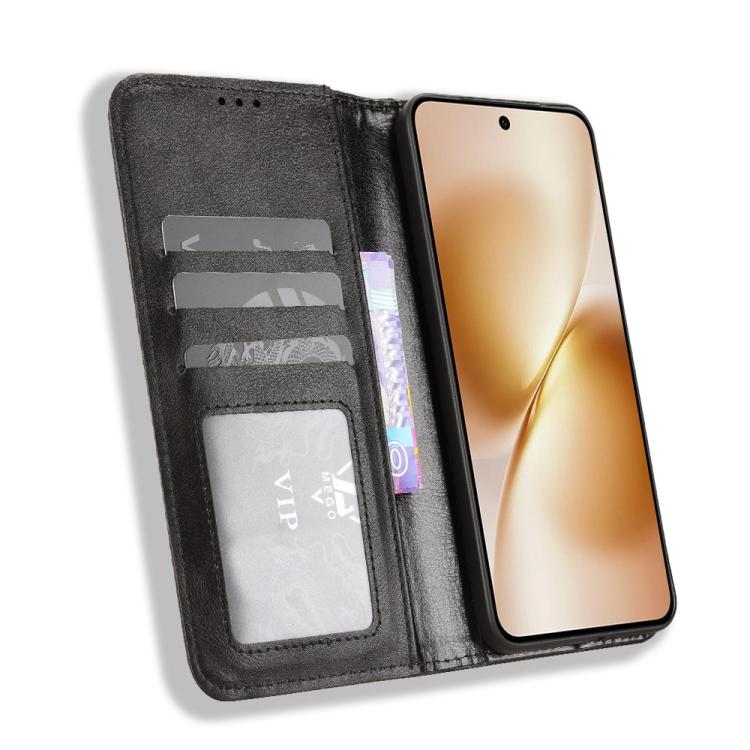 For vivo X200s 5G Magnetic Buckle Retro Texture Leather Phone Case