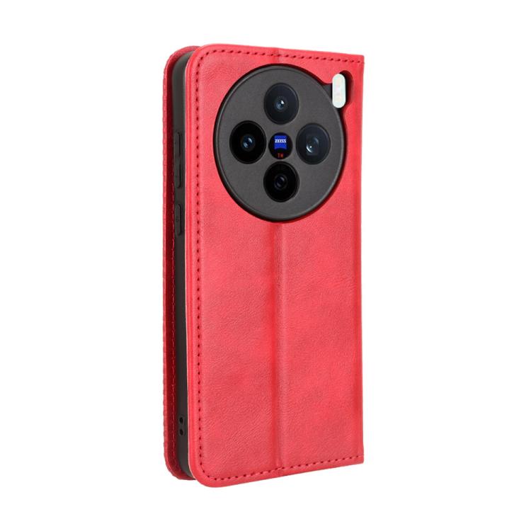 For vivo X200s 5G Magnetic Buckle Retro Texture Leather Phone Case