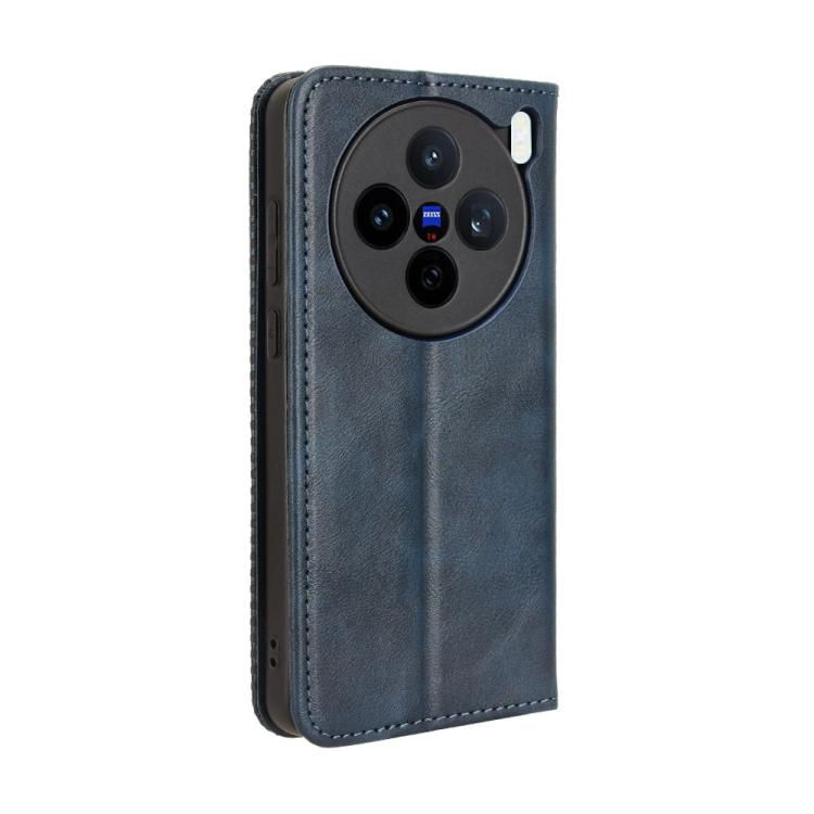 For vivo X200s 5G Magnetic Buckle Retro Texture Leather Phone Case
