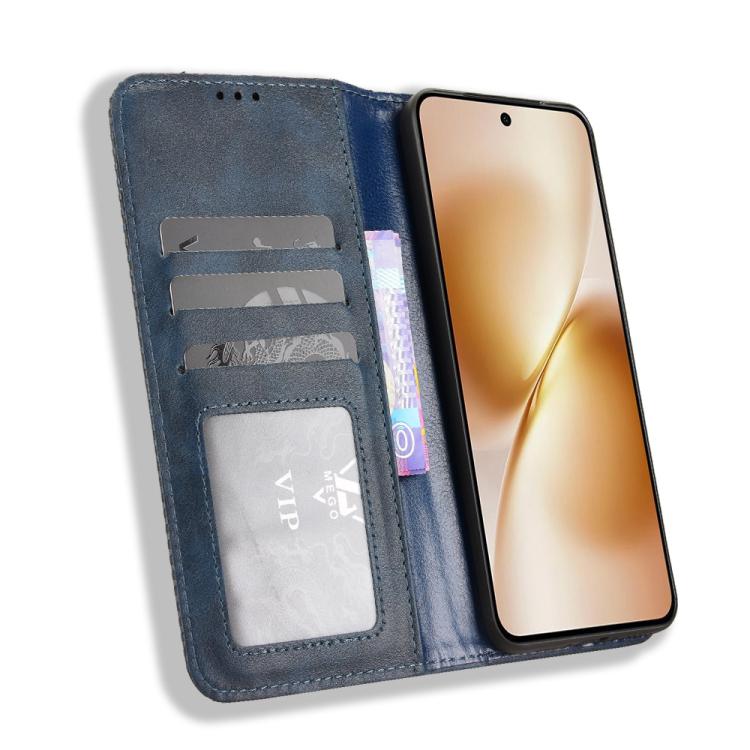 For vivo X200s 5G Magnetic Buckle Retro Texture Leather Phone Case
