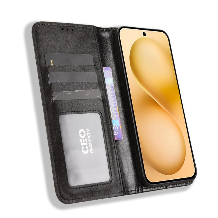 For vivo X200 FE / S30 Pro mini Magnetic Buckle Retro Texture Leather Phone Case