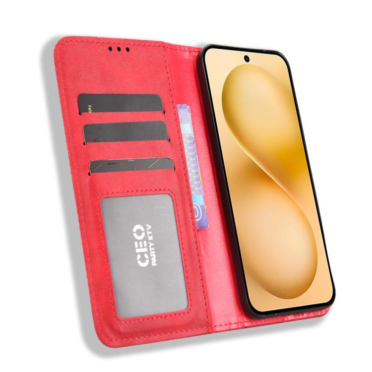 For vivo X200 FE / S30 Pro mini Magnetic Buckle Retro Texture Leather Phone Case