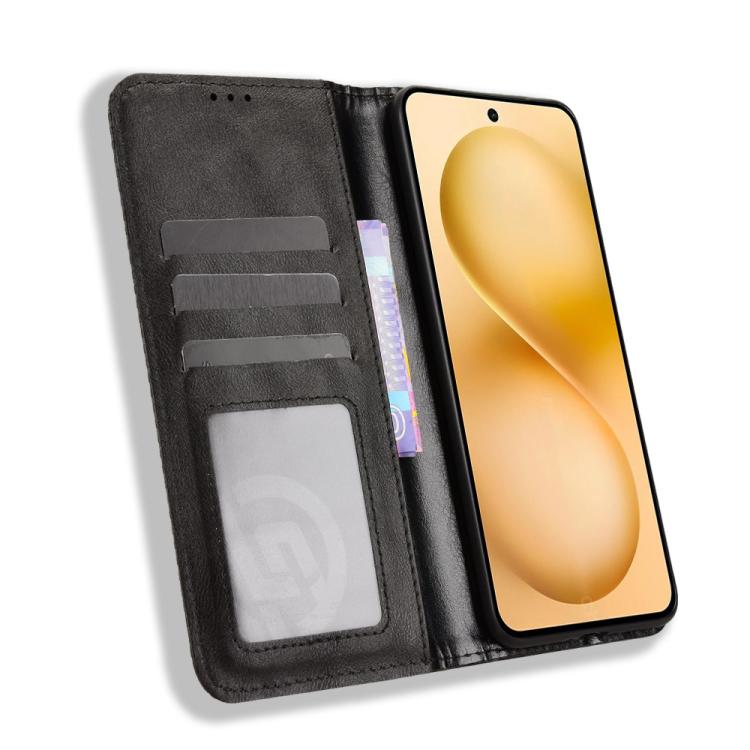 For vivo V60 5G Magnetic Buckle Retro Texture Leather Phone Case