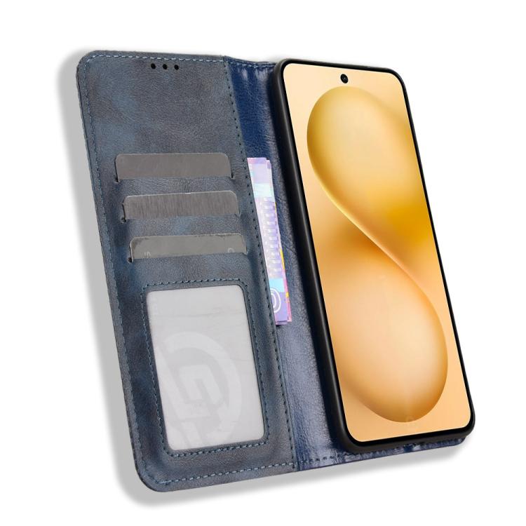For vivo V60 5G Magnetic Buckle Retro Texture Leather Phone Case