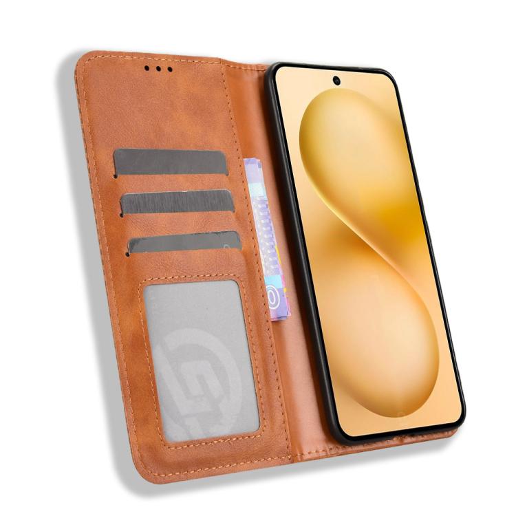 For vivo V60 5G Magnetic Buckle Retro Texture Leather Phone Case