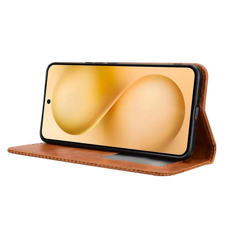 For vivo V60 5G Magnetic Buckle Retro Texture Leather Phone Case
