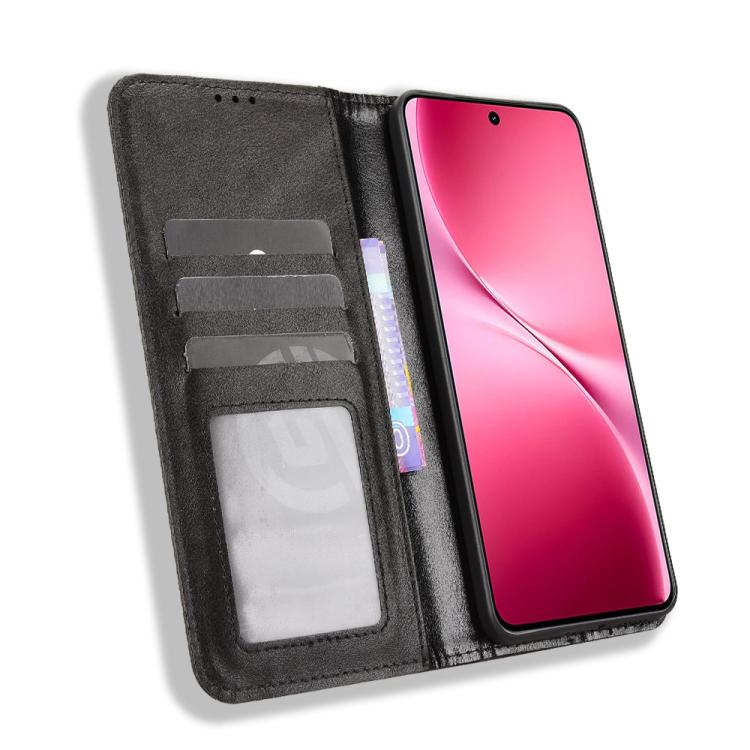 For vivo V60 Lite 4G / 5G Magnetic Buckle Retro Texture Leather Phone Case
