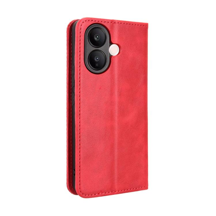 For vivo V60 Lite 4G / 5G Magnetic Buckle Retro Texture Leather Phone Case