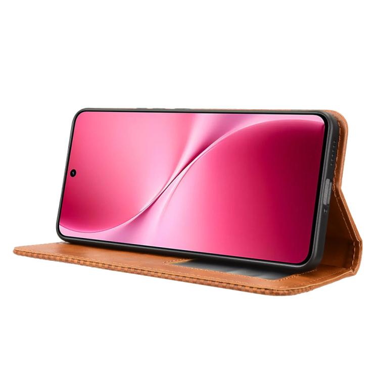 For vivo V60 Lite 4G / 5G Magnetic Buckle Retro Texture Leather Phone Case