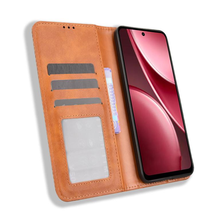 For vivo Y31 5G 2025 Magnetic Buckle Retro Texture Leather Phone Case