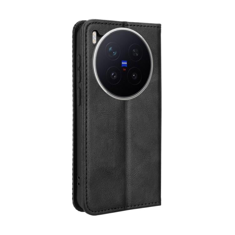 For vivo X300 Pro Magnetic Buckle Retro Texture Leather Phone Case