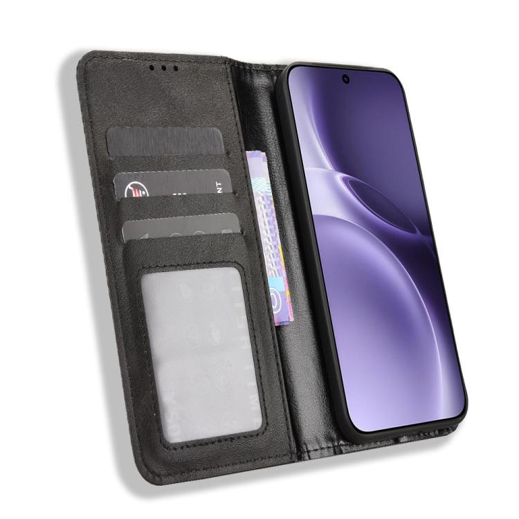 For vivo X300 Pro Magnetic Buckle Retro Texture Leather Phone Case