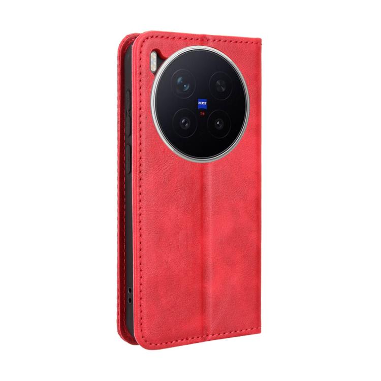 For vivo X300 Pro Magnetic Buckle Retro Texture Leather Phone Case