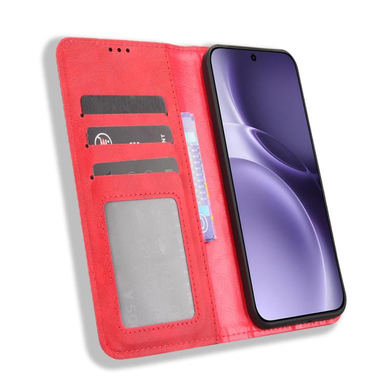 For vivo X300 Pro Magnetic Buckle Retro Texture Leather Phone Case