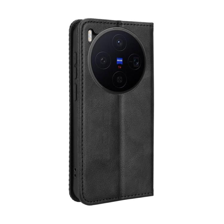 For vivo X300 Magnetic Buckle Retro Texture Leather Phone Case