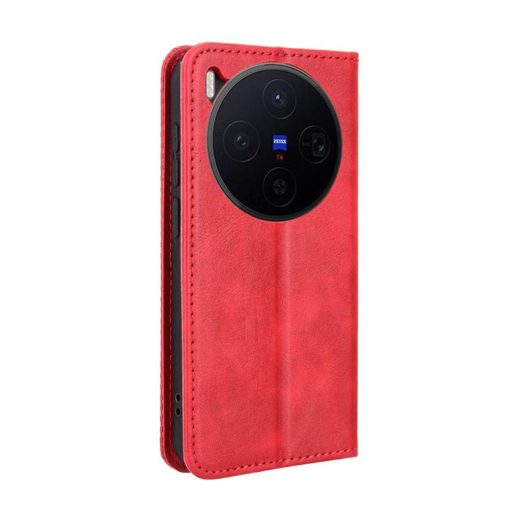 For vivo X300 Magnetic Buckle Retro Texture Leather Phone Case