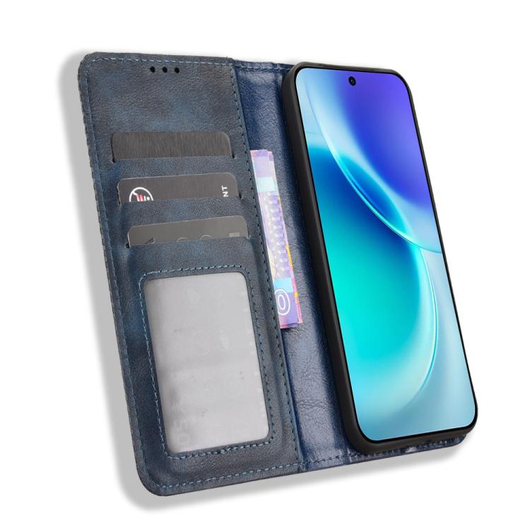 For vivo X300 Magnetic Buckle Retro Texture Leather Phone Case