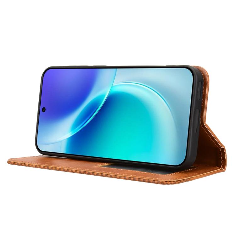 For vivo X300 Magnetic Buckle Retro Texture Leather Phone Case