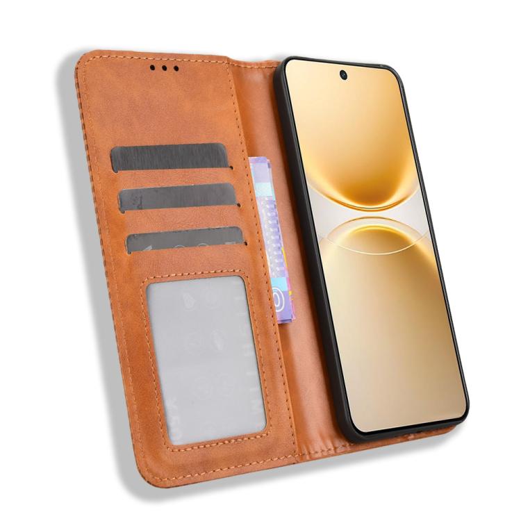 For vivo Y500 Pro 5G Magnetic Buckle Retro Texture Leather Phone Case