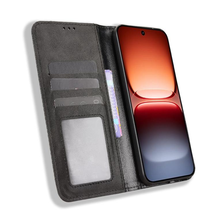For vivo iQOO 15 5G Magnetic Buckle Retro Texture Leather Phone Case