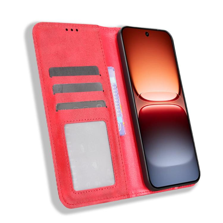 For vivo iQOO 15 5G Magnetic Buckle Retro Texture Leather Phone Case