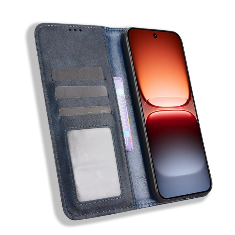 For vivo iQOO 15 5G Magnetic Buckle Retro Texture Leather Phone Case