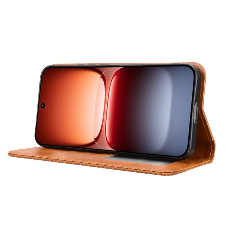 For vivo iQOO 15 5G Magnetic Buckle Retro Texture Leather Phone Case