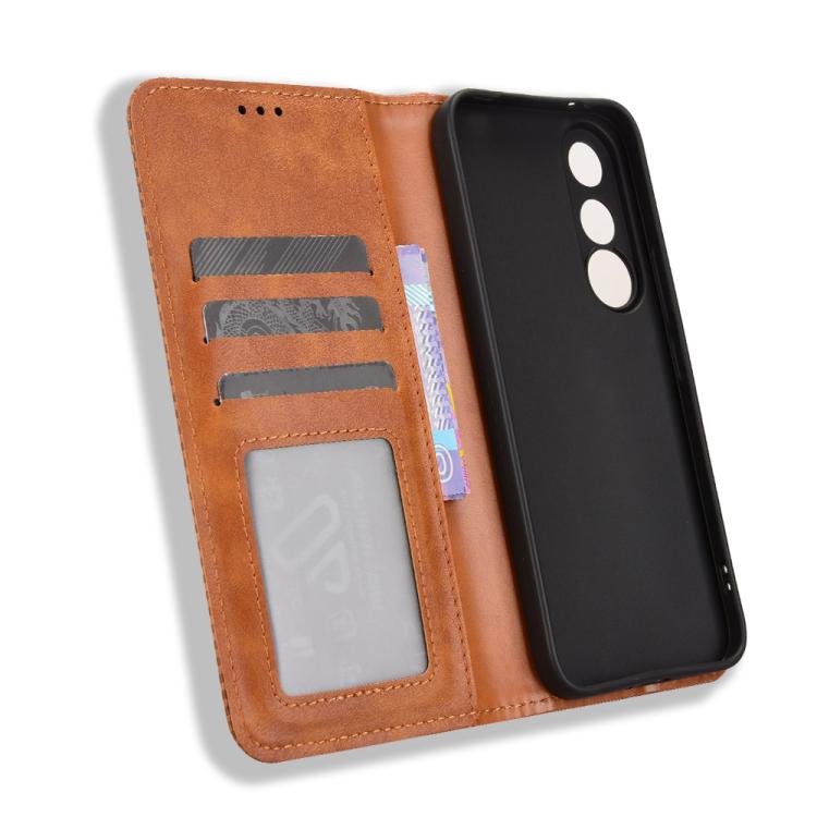 For vivo V70 FE 5G Magnetic Buckle Retro Texture Leather Phone Case