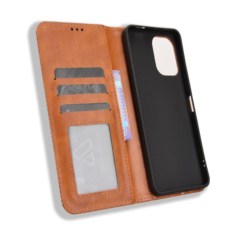 For vivo Y21 5G / Y05 4G Magnetic Buckle Retro Texture Leather Phone Case