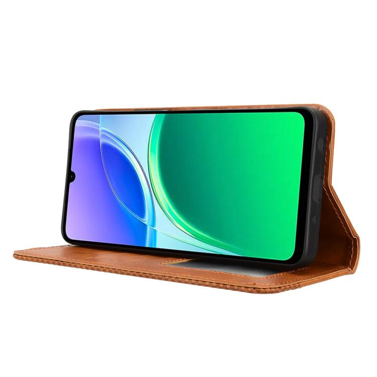 For vivo Y21 5G / Y05 4G Magnetic Buckle Retro Texture Leather Phone Case