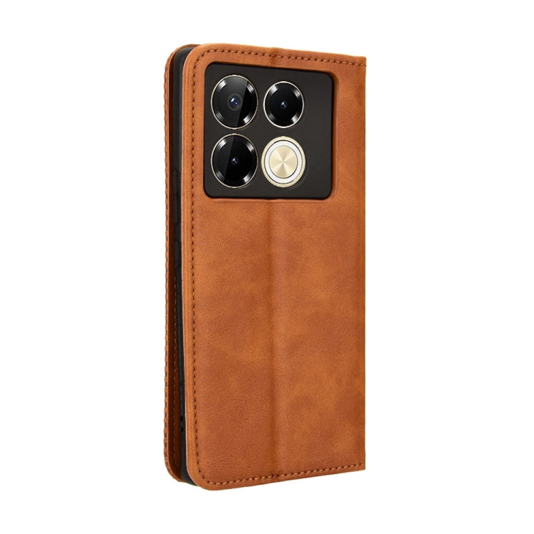 For Infinix Note 40 Pro 4G Magnetic Buckle Retro Texture Leather Phone Case