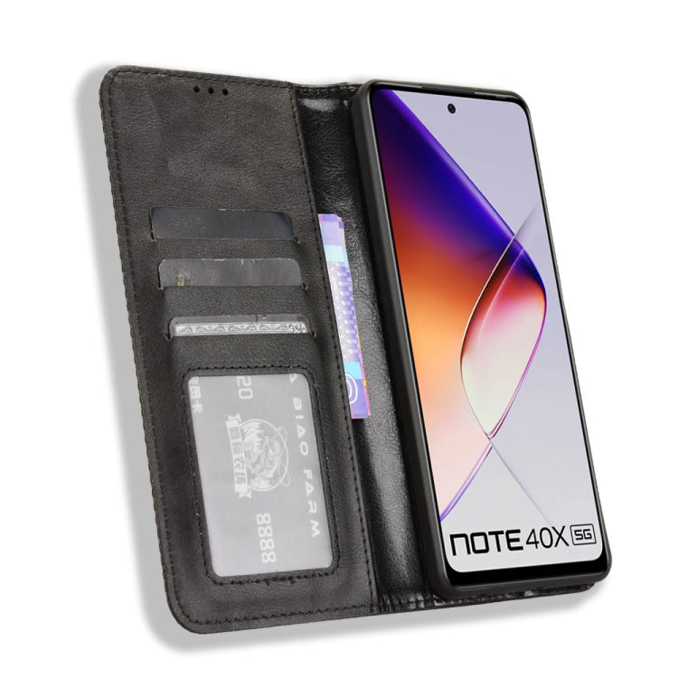For Infinix Note 40X 5G X6838 Magnetic Buckle Retro Texture Leather Phone Case