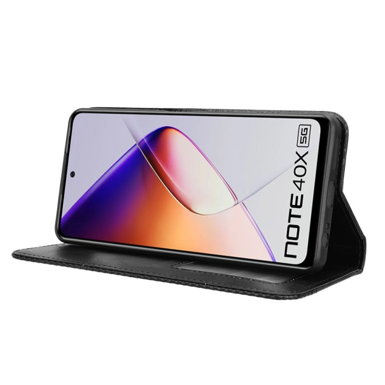 For Infinix Note 40X 5G X6838 Magnetic Buckle Retro Texture Leather Phone Case