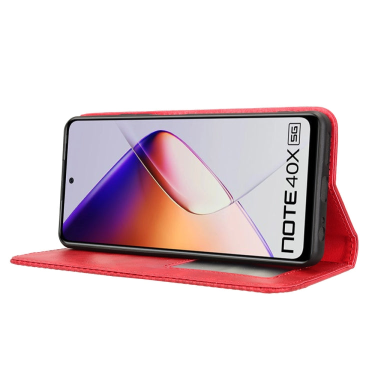 For Infinix Note 40X 5G X6838 Magnetic Buckle Retro Texture Leather Phone Case