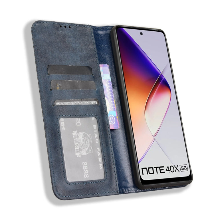 For Infinix Note 40X 5G X6838 Magnetic Buckle Retro Texture Leather Phone Case
