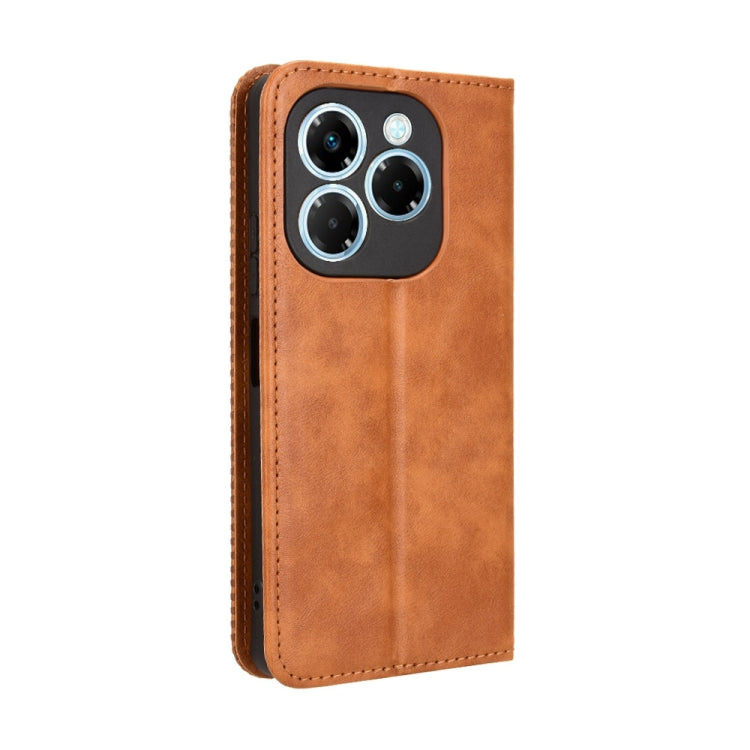For Infinix Note 40X 5G X6838 Magnetic Buckle Retro Texture Leather Phone Case