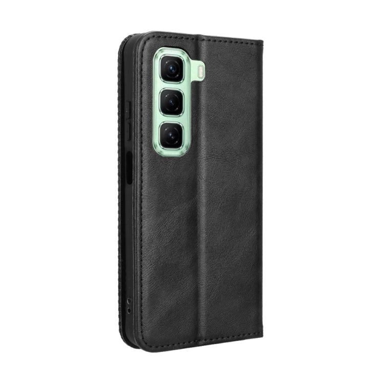 For Infinix Hot 50 4G Magnetic Buckle Retro Texture Leather Phone Case
