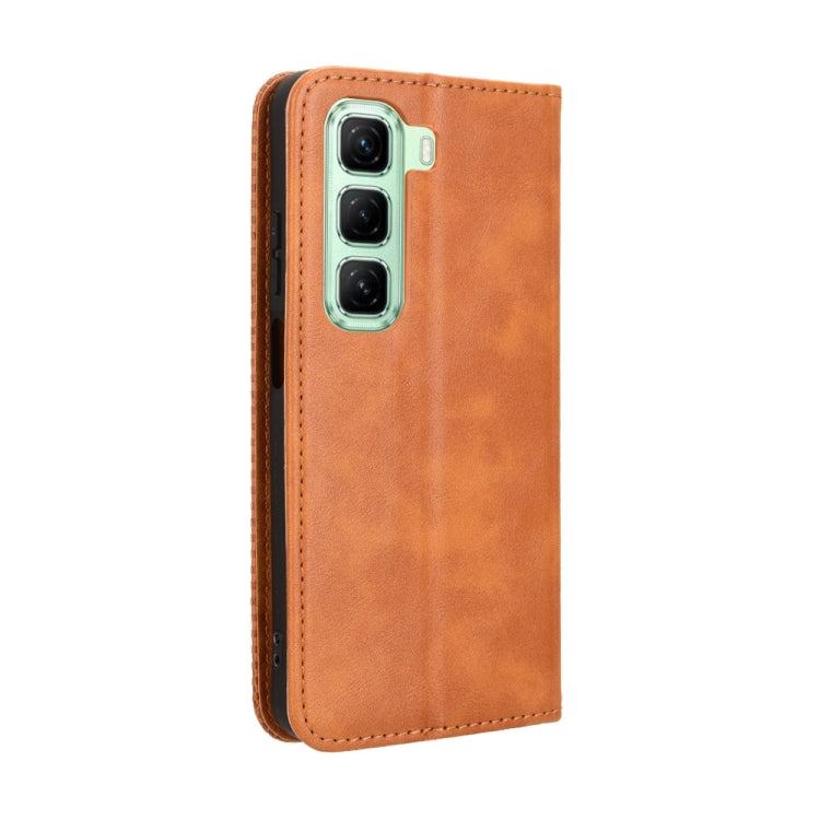 For Infinix Hot 50 4G Magnetic Buckle Retro Texture Leather Phone Case