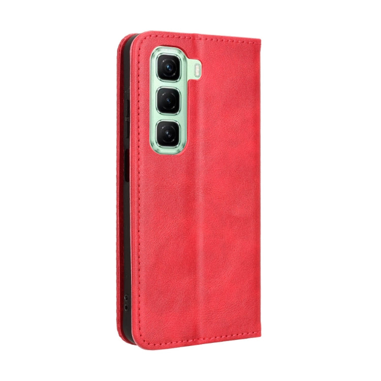 For Infinix Hot 50 5G Magnetic Buckle Retro Texture Leather Phone Case
