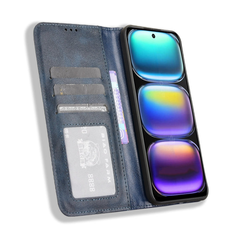 For Infinix Hot 50 5G Magnetic Buckle Retro Texture Leather Phone Case