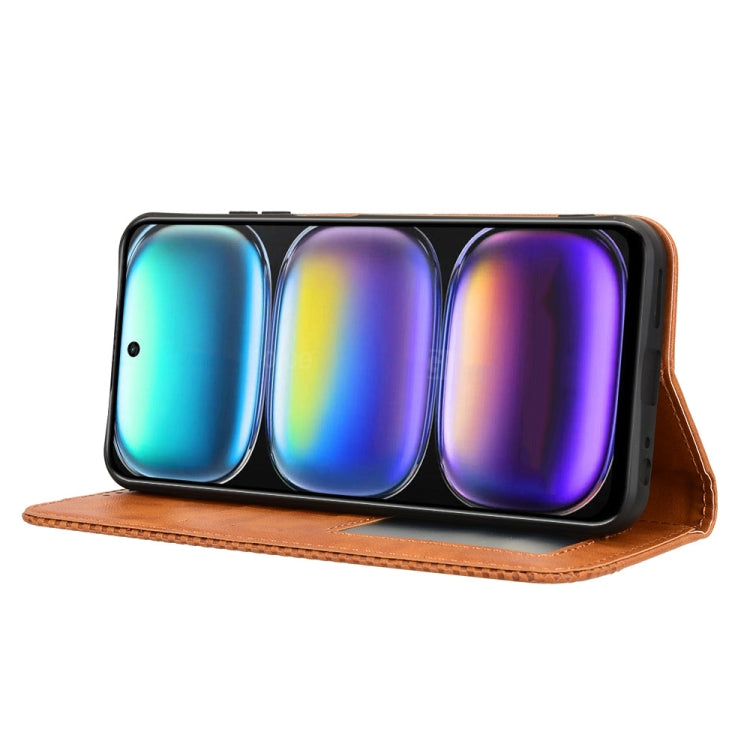 For Infinix Hot 50 5G Magnetic Buckle Retro Texture Leather Phone Case