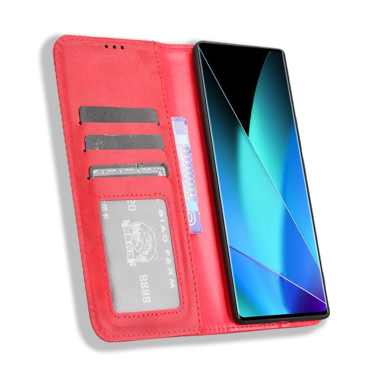 For Infinix Zero 40 4G Magnetic Buckle Retro Texture Leather Phone Case