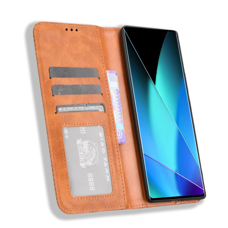 For Infinix Zero 40 4G Magnetic Buckle Retro Texture Leather Phone Case