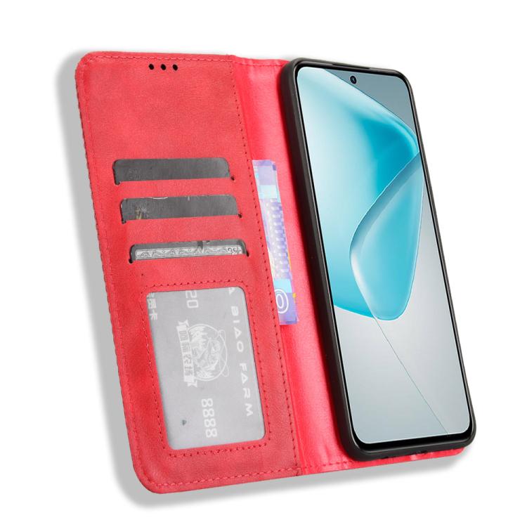 For Infinix Hot 50 Pro 4G Magnetic Buckle Retro Texture Leather Phone Case