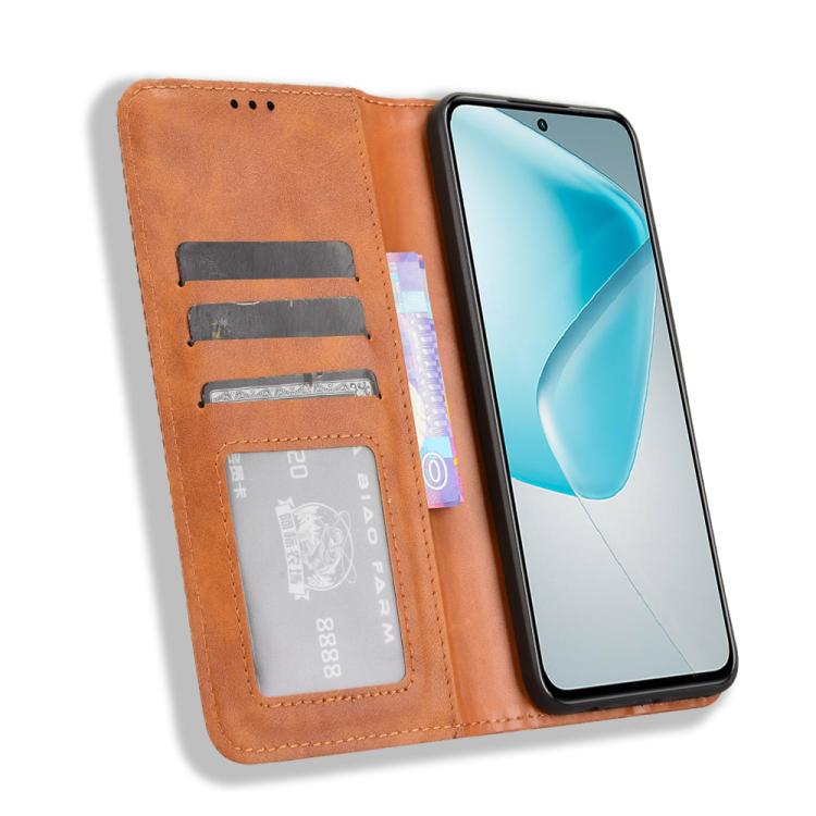 For Infinix Hot 50 Pro 4G Magnetic Buckle Retro Texture Leather Phone Case