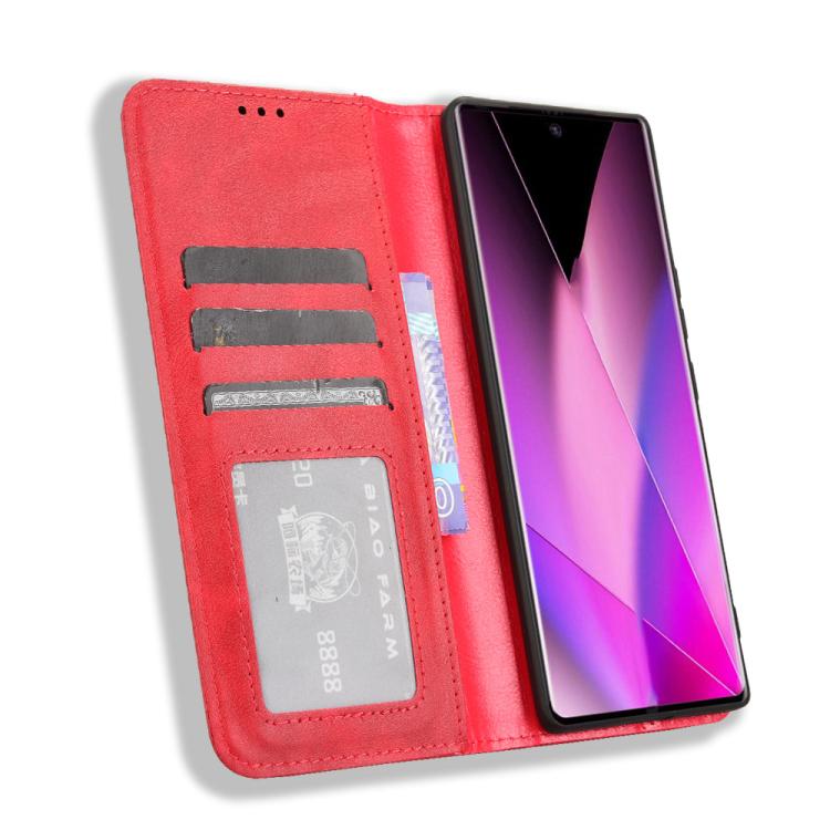 For Infinix Zero 40 5G Magnetic Buckle Retro Texture Leather Phone Case