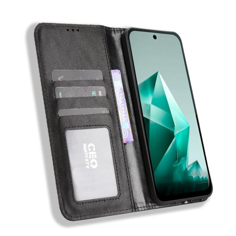 For Infinix Note 50x 5G Magnetic Buckle Retro Texture Leather Phone Case