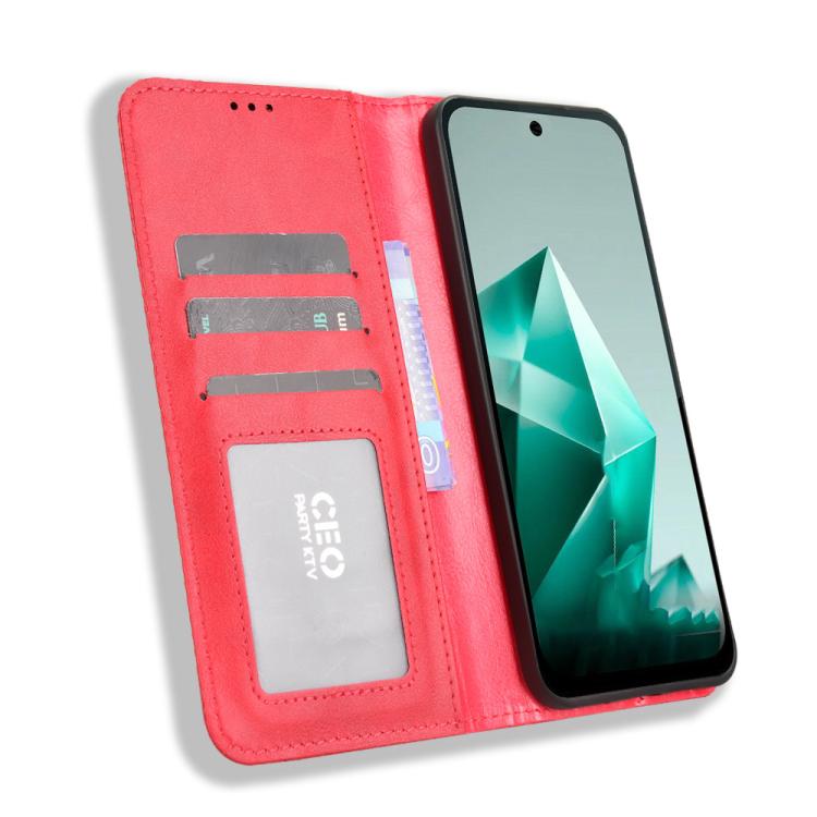 For Infinix Note 50x 5G Magnetic Buckle Retro Texture Leather Phone Case
