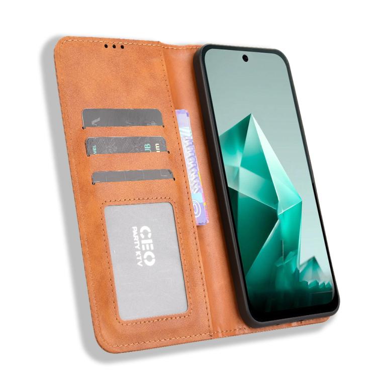 For Infinix Note 50x 5G Magnetic Buckle Retro Texture Leather Phone Case