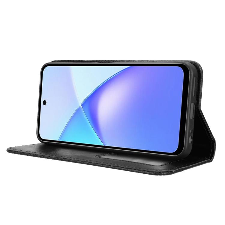 For Infinix Smart 10 / Tecno Pop 10 4G Magnetic Buckle Retro Texture Leather Phone Case